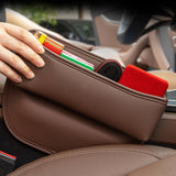 Maxbell Car Seat Gap Filler Organizer for Pens Sundries Phone Keys Wallet Cards Chestnut Brown