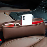 Maxbell Car Seat Gap Filler Organizer for Pens Sundries Phone Keys Wallet Cards Chestnut Brown