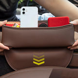 Maxbell Car Seat Gap Filler Organizer for Pens Sundries Phone Keys Wallet Cards Chestnut Brown