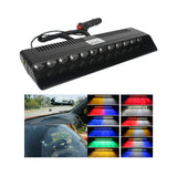 Maxbell Car Strobe Light 12V Vehicles 12Pcs LED Windshield Dashboard Warning Light Red Blue Light
