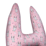 Maxbell Car Back Seat Travel Pillow Provides Head and Body Support Sleeping Pillow Pink Rabbit