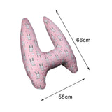 Maxbell Car Back Seat Travel Pillow Provides Head and Body Support Sleeping Pillow Pink Rabbit