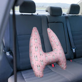 Maxbell Car Back Seat Travel Pillow Provides Head and Body Support Sleeping Pillow Pink Rabbit