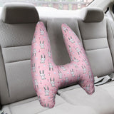 Maxbell Car Back Seat Travel Pillow Provides Head and Body Support Sleeping Pillow Pink Rabbit