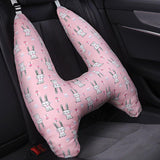 Maxbell Car Back Seat Travel Pillow Provides Head and Body Support Sleeping Pillow Pink Rabbit