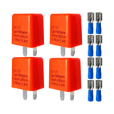 Maxbell 4Pcs 2 Pin 12V LED Flashing Relay Flasher Relay Waterproof Durable Universal