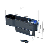 Maxbell Car Seat Gap Filler Organizer with Charging Function Car Seat Storage Box Style D
