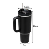Maxbell Tumbler with Handle with Lid and Straw Car Tumbler Cup for Water Coffee black