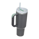 Maxbell Tumbler with Handle with Lid and Straw Car Tumbler Cup for Water Coffee dark gray