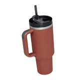 Maxbell Tumbler with Handle with Lid and Straw Car Tumbler Cup for Water Coffee carmine