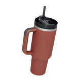Maxbell Tumbler with Handle with Lid and Straw Car Tumbler Cup for Water Coffee carmine