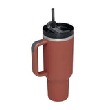 Maxbell Tumbler with Handle with Lid and Straw Car Tumbler Cup for Water Coffee carmine