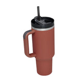 Maxbell Tumbler with Handle with Lid and Straw Car Tumbler Cup for Water Coffee carmine