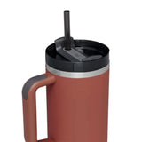 Maxbell Tumbler with Handle with Lid and Straw Car Tumbler Cup for Water Coffee carmine