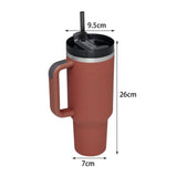 Maxbell Tumbler with Handle with Lid and Straw Car Tumbler Cup for Water Coffee carmine