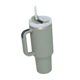 Maxbell Tumbler with Handle with Lid and Straw Car Tumbler Cup for Water Coffee olive green