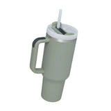 Maxbell Tumbler with Handle with Lid and Straw Car Tumbler Cup for Water Coffee olive green
