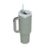 Maxbell Tumbler with Handle with Lid and Straw Car Tumbler Cup for Water Coffee olive green