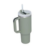 Maxbell Tumbler with Handle with Lid and Straw Car Tumbler Cup for Water Coffee olive green