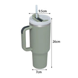 Maxbell Tumbler with Handle with Lid and Straw Car Tumbler Cup for Water Coffee olive green