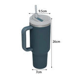 Maxbell Tumbler with Handle with Lid and Straw Car Tumbler Cup for Water Coffee dark blue