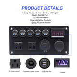 Maxbell Rocker Switch Panel Durable Camper Switch Panel on Off for RV Truck Bus