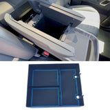 Maxbell Center Console Organizer Tray Armrest Glove Box for Rivian R1T R1S 2022 Blue