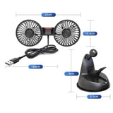 Maxbell Car Fan Desk Fan Mounted USB Car Accessories for Truck Office Dashboard