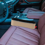 Maxbell Car Seat Gap Filler Organizer Storage Pockets for Keys Cellphone Wallet Beige