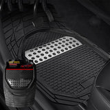 Maxbell Waterproof PVC Car Floor Mats 4 Pieces Set Black Automobile Accessory Sturdy