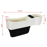 Maxbell Car Seat Gap Filler Organizer Console Side Extra Pouchs Seat Gap Storage Box White