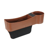 Maxbell Car Seat Gap Filler Organizer Console Side Extra Pouchs Seat Gap Storage Box Brown