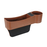 Maxbell Car Seat Gap Filler Organizer Console Side Extra Pouchs Seat Gap Storage Box Brown