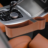 Maxbell Car Seat Gap Filler Organizer Console Side Extra Pouchs Seat Gap Storage Box Brown