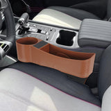 Maxbell Car Seat Gap Filler Organizer Console Side Extra Pouchs Seat Gap Storage Box Brown
