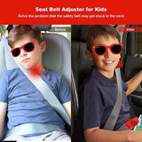 Maxbell Car Seat Belt Adjuster for Kids Auto Safety Belt for Adults Fixed Carry Red