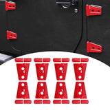Maxbell 8Pcs Hood Hinge Cover Replaces for JK Wrangler 2007-2017 Easily Install Red