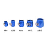 Maxbell 4 Pieces Hose Finisher Clamps Aluminum Alloy with Screw Band Hose Connectors Blue AN6