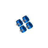 Maxbell 4 Pieces Hose Finisher Clamps Aluminum Alloy with Screw Band Hose Connectors Blue AN6