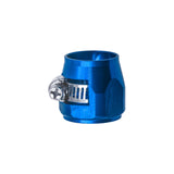 Maxbell 4 Pieces Hose Finisher Clamps Aluminum Alloy with Screw Band Hose Connectors Blue AN6