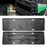Maxbell 2 Pieces Front Rear License Plate Frame Number Plate Holder for Byd Han Carbon Fiber Pattern