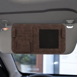 Maxbell Car Visor Organizer Glasses Holders for Pen Storing Cards Car SUV Truck Brown