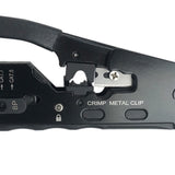 Maxbell Pass through Crimper Cutter Stripper Network Wire Crimping Tool Black