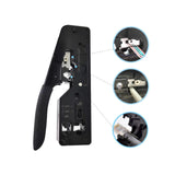 Maxbell Pass through Crimper Cutter Stripper Network Wire Crimping Tool Black