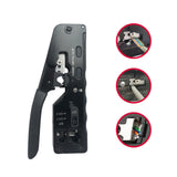 Maxbell Pass through Crimper Cutter Stripper Network Wire Crimping Tool Black
