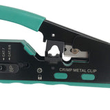 Maxbell Pass through Crimper Cutter Stripper Network Wire Crimping Tool Green