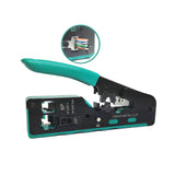 Maxbell Pass through Crimper Cutter Stripper Network Wire Crimping Tool Green