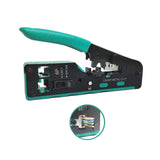 Maxbell Pass through Crimper Cutter Stripper Network Wire Crimping Tool Green