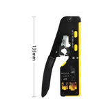 Maxbell Pass through Crimper Cutter Stripper Network Wire Crimping Tool Black Yellow
