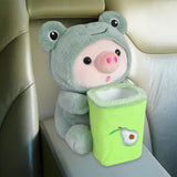 Maxbell Soft Plush Car Tissue Box Trash Bin Interior Decoration Cartoon Tissue Cover